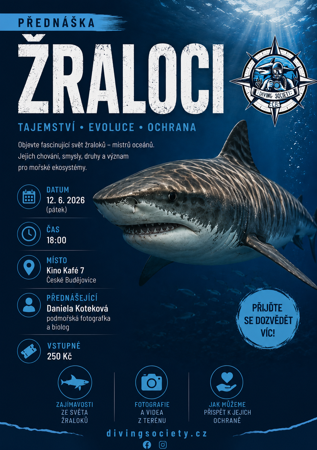 Přednáška na téma žraloci